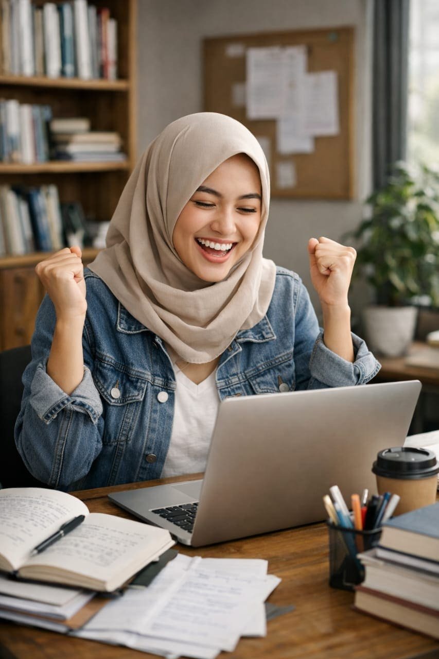 Mahasiswa diskusi skripsi dengan dosen pembimbing